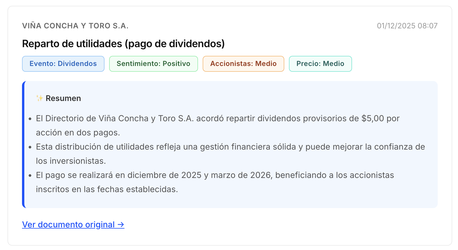 Monitor de Hechos Esenciales - Vista 2